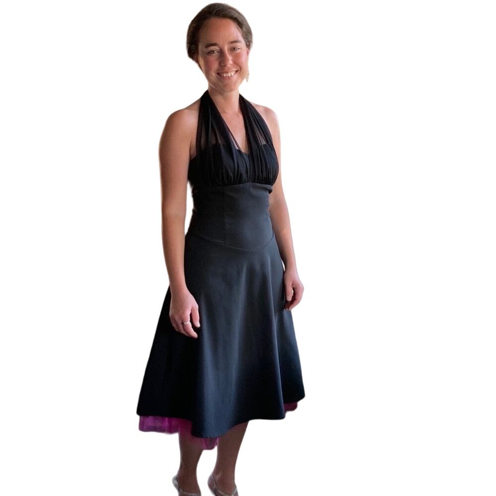 Ruby Rox Black Halter Top Vintage Look Dress, 5